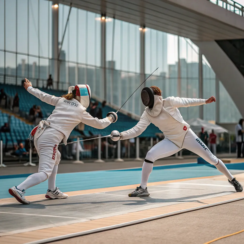 Advanced fencers in action