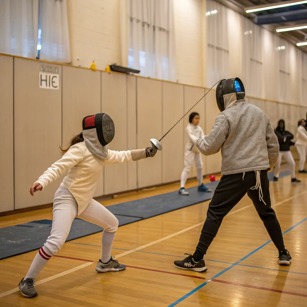 Fencing class in session